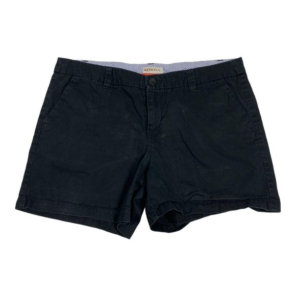 Merona 12 Black Shorts 35 x 5 Mini Flat Front - Picture 1 of 3